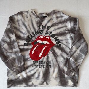 The Rolling Stones Gray Tie-Dye Sweatshirt